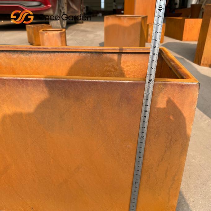 Maceta con el metal con madera sólida y el plantador de acero compuesto de Corten del tenedor de maceta del soporte del pote de la madera