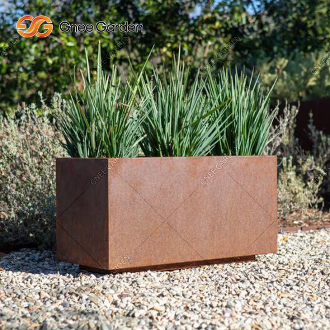 Plantador de acero modificado para requisitos particulares 2022 de Corten Rusty Assembly Metal Flower Planters de fabricación de Corten del pote de acero de la planta