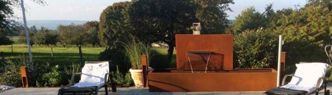 Diseño de moda al aire libre del jardín del SGS Corten de las fuentes de acero de la piscina