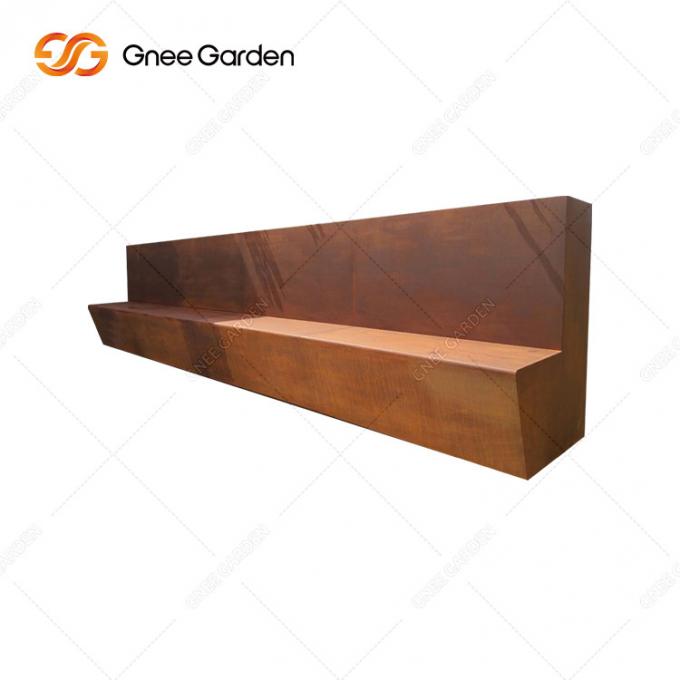 Muebles al aire libre de acero del metal del banco de parque de los muebles de calle de Corten del último diseño 2022