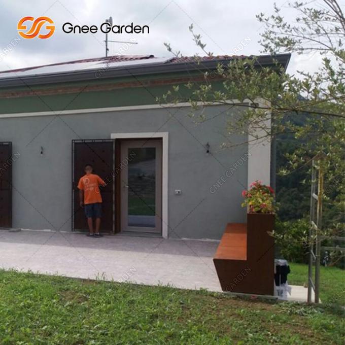 Banco diseñado muebles al aire libre de encargo del acero de Corten con el plantador
