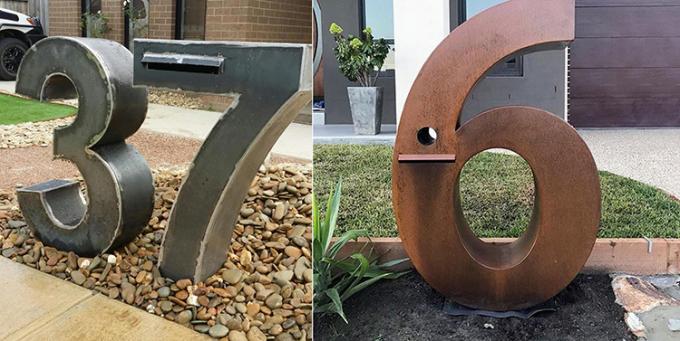 Gabinetes de acero labradores geométricos modernos contemporáneos de Corten del buzón rústico de acero de Corten
