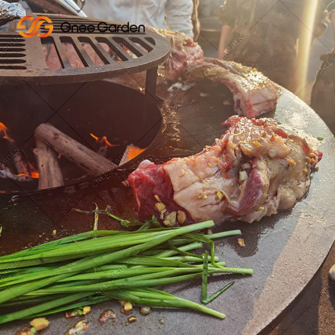 Parrilla al aire libre de la BARBACOA de Rusty Color del fumador del carbón de leña de la parrilla de la barbacoa con el diámetro de la ronda el 100cm que cocina la placa de la parrilla