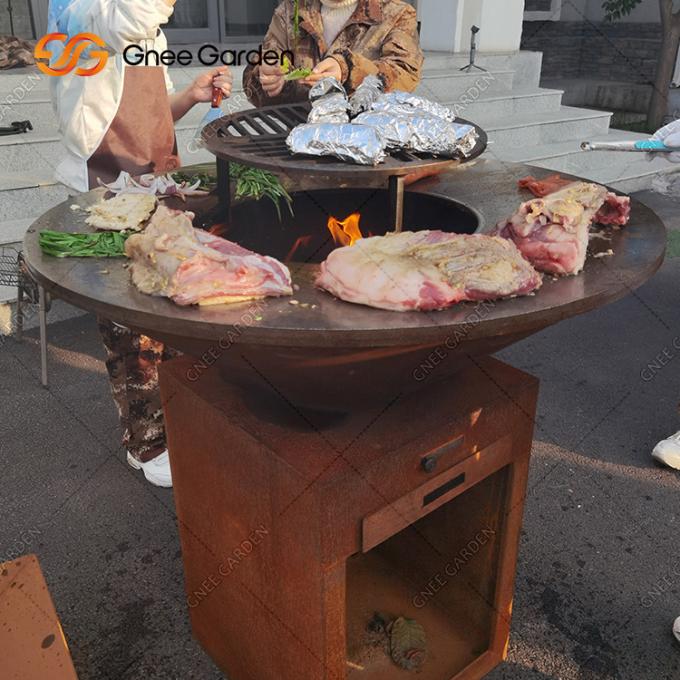 Cocinando la BARBACOA de acero del hoyo del fuego de Corten del moho al aire libre del jardín de la parrilla ase a la parrilla los servicios de empaquetado
