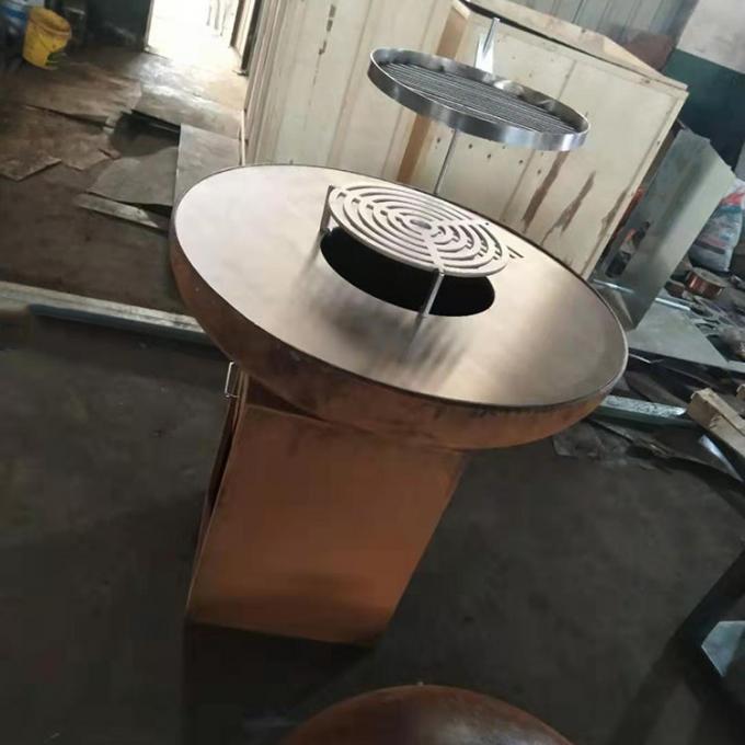 El carbón de leña moderno Rusty Finish Corten Steel Fire Pit For Outdoor Kitchen ASA A LA PARILLA cocinar uso