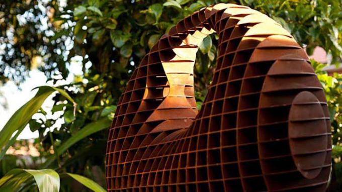 Escultura de acero de Corten del paisaje diseño famoso grande del ornamento del nuevo con forma tridimensional del orbe