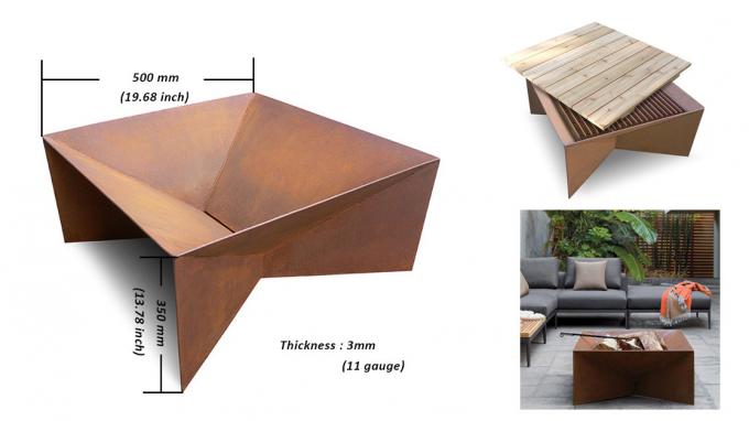 Muebles grandes del jardín de Pit Custom Round Outdoor Personal del fuego de acero de Corten