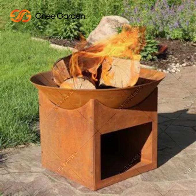 madera al aire libre redonda del jardín de 3m m que quema tamaños de Pit With Wood Storage With del fuego de acero de Corten los diversos