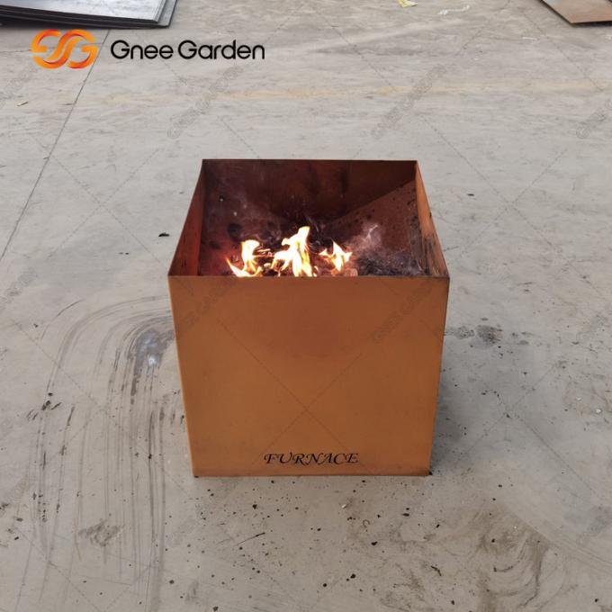 Madera que acampa al aire libre del jardín simple del patio que quema el hoyo de acero grueso del fuego del color del moho de 3m m Corten