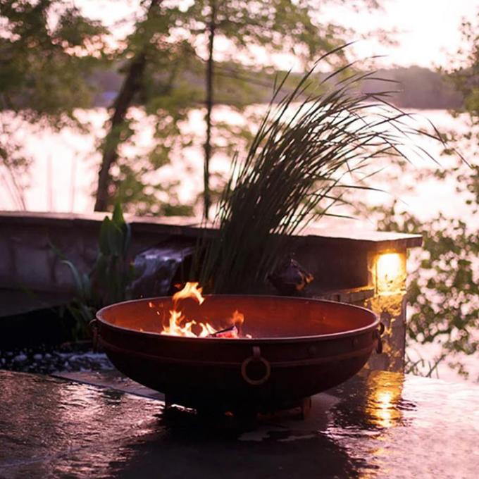 Fuego ardiente de madera de acero Pit Garden Outdoor Firepit de Corten de la calefacción al aire libre moderna de la chimenea