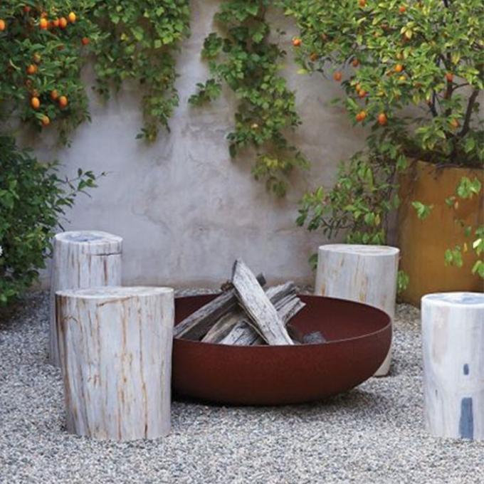 Muebles grandes personales Firpit del jardín o del patio de Pit Round Rustic Look Outdoor del fuego de acero al aire libre de Corten