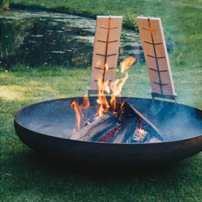 Madera del diseño del jardín que acampa que quema el espacio vital al aire libre al aire libre portátil de acero de Corten FirPit