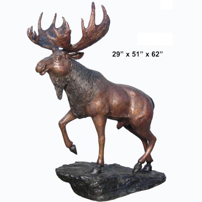 Decoración de tamaño natural al aire libre del césped de la estatua de la yarda de los alces de la escultura de bronce