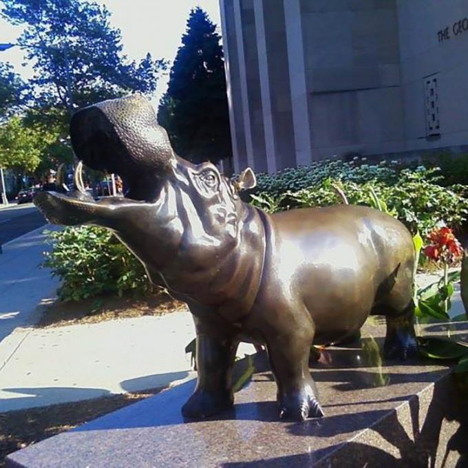 Escultura de bronce de Art Exquisite Hippo Statue Outdoor de la decoración del jardín