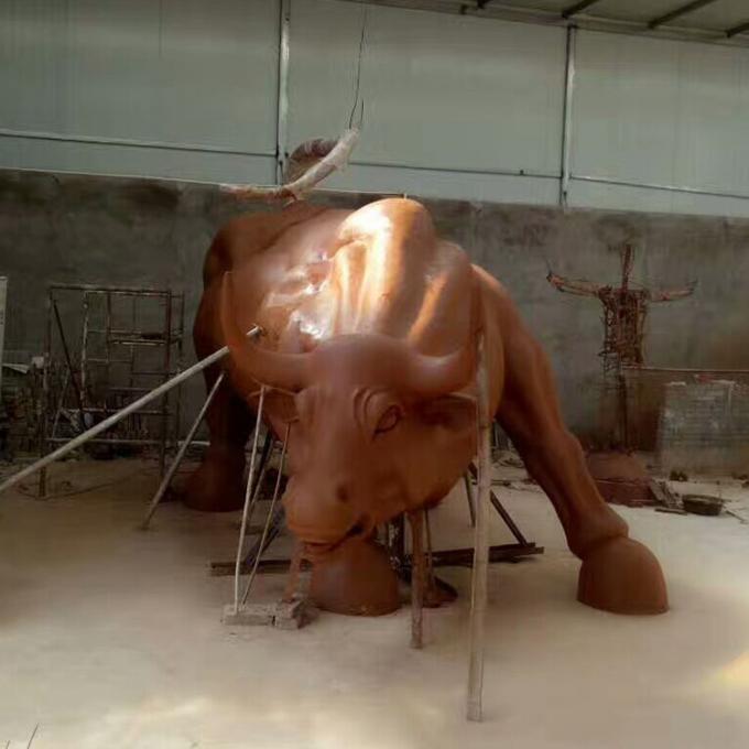 Escultura de bronce de Bull de la decoración al aire libre animal grande de las estatuas