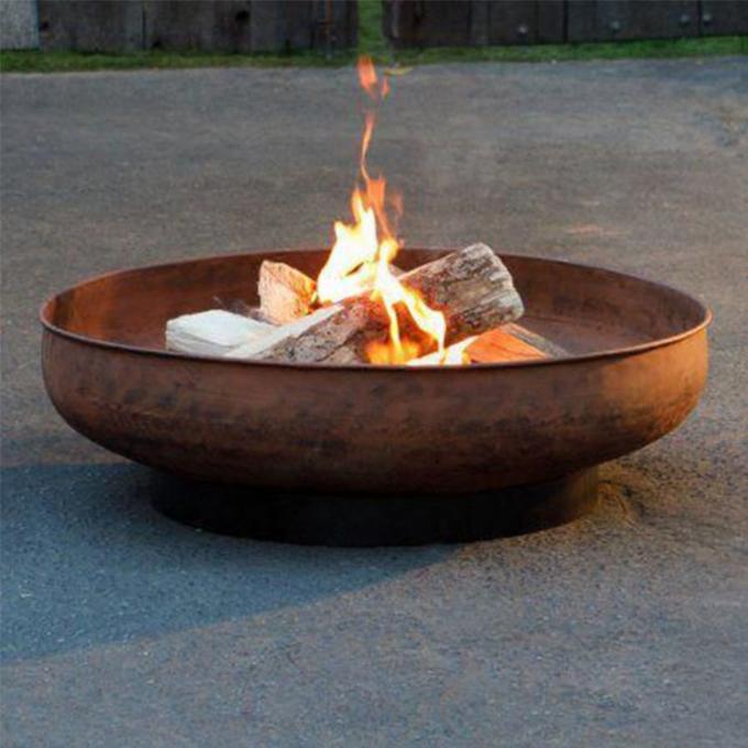  Madera redonda rústica simple portátil del brasero que quema el patio trasero de acero de Pit For Fun Time Outdoor del fuego de Corten