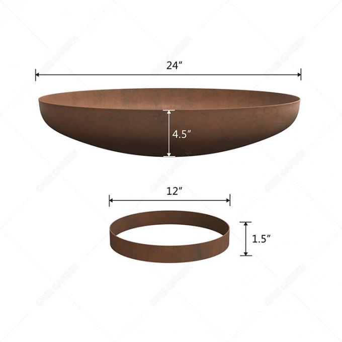 Madera redonda rústica simple portátil del brasero que quema el patio trasero de acero de Pit For Fun Time Outdoor del fuego de Corten