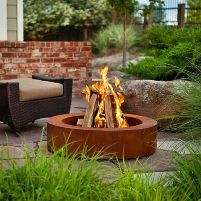 Fuego de acero Pit Camping For Outside Wood de Corten del jardín al aire libre redondo portátil que quema para al aire libre y el jardín