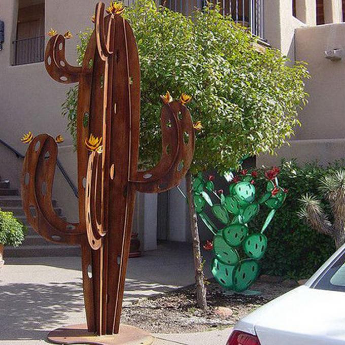 Escultura de acero de Corten de las nuevas del diseño del jardín del paisaje del metal del cactus decoraciones de la yarda