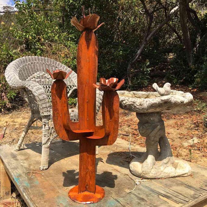 Escultura de acero de Corten de las nuevas del diseño del jardín del paisaje del metal del cactus decoraciones de la yarda