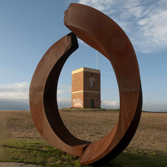 Yarda aherrumbrada de acero Art Sculpture del metal de Corten de la decoración grande moderna