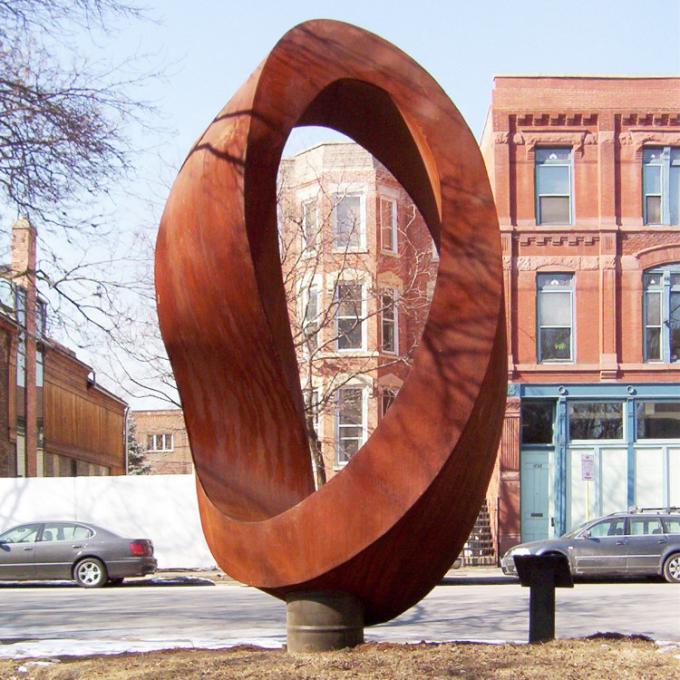 Yarda aherrumbrada de acero Art Sculpture del metal de Corten de la decoración grande moderna