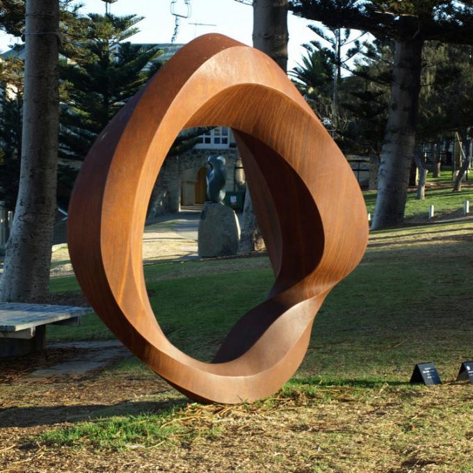 Escultura de acero de Art Abstract Ring Abstract Corten del metal público interior al aire libre