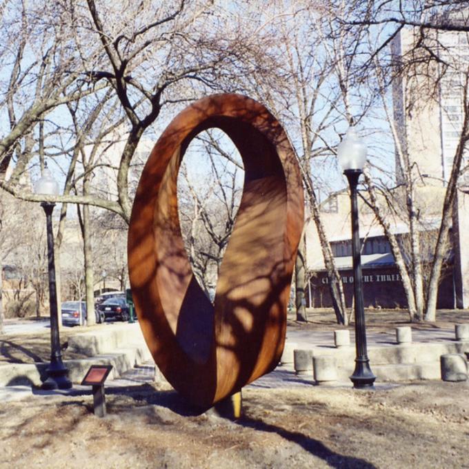 Escultura de acero de Art Abstract Ring Abstract Corten del metal público interior al aire libre