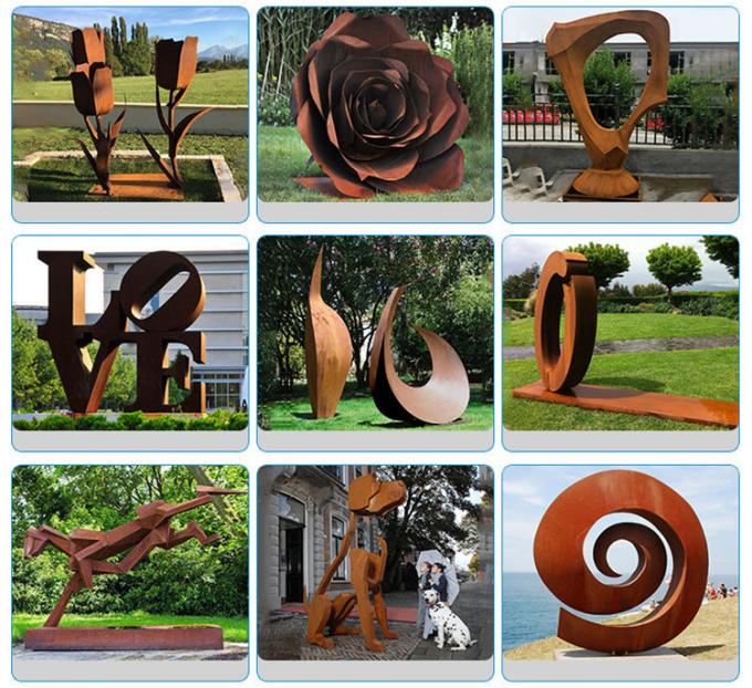 Escultura de acero de Corten de las nuevas del diseño del jardín del paisaje del metal del cactus decoraciones de la yarda