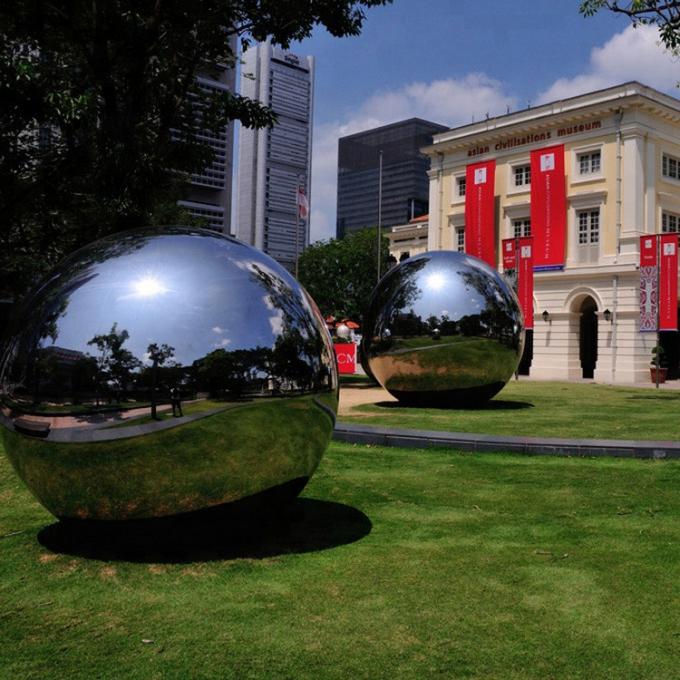 Las bolas de metal de acero inoxidables grandes de la esfera de hueco esculpen para la decoración al aire libre