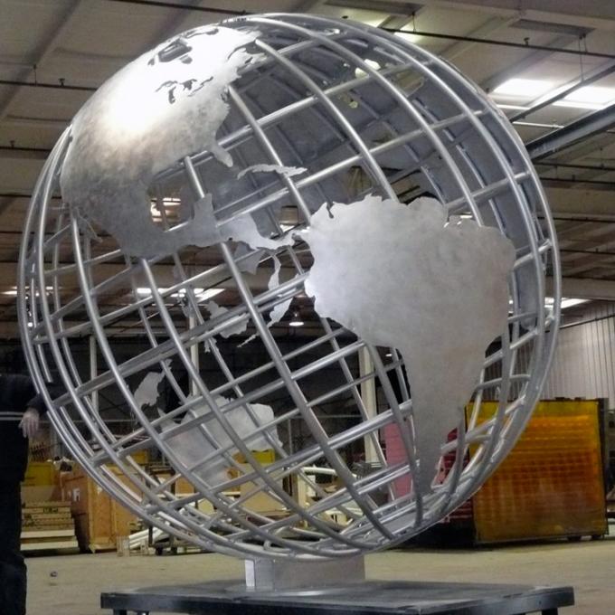 Escultura grande del globo del mundo de Art Metal Statue Stainless Steel del jardín