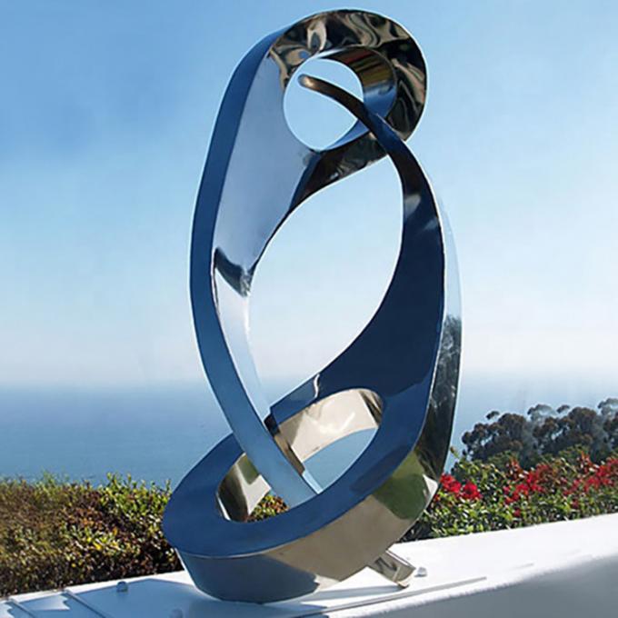 Espejo al aire libre moderno del jardín que acaba la escultura abstracta de Art Metal Stainless Steel Circle de la estatua