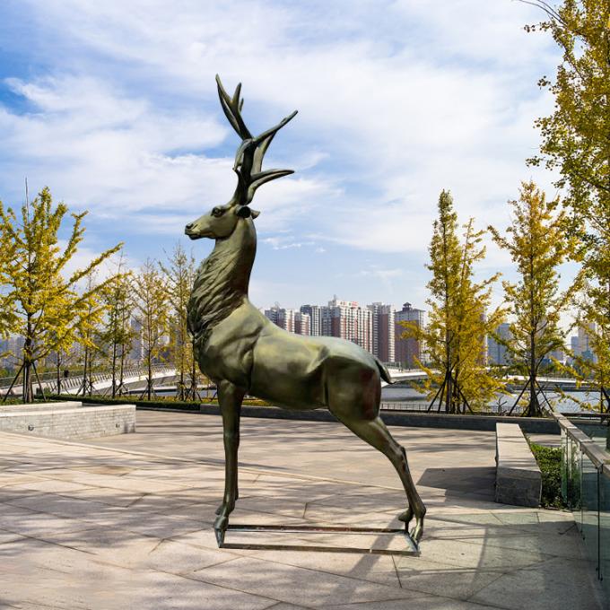Estatuas de bronce de los alces del molde de tamaño natural al aire libre para la decoración de la yarda