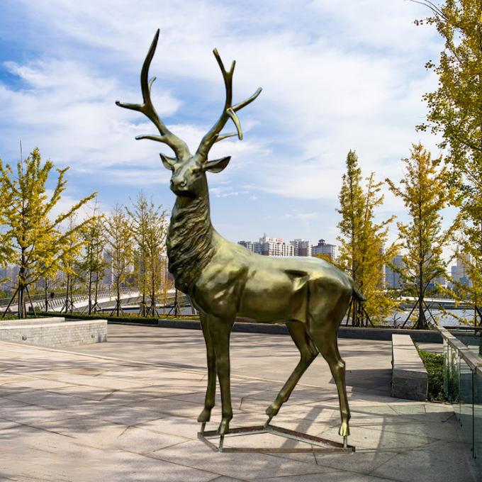 Estatuas de bronce de los alces del molde de tamaño natural al aire libre para la decoración de la yarda