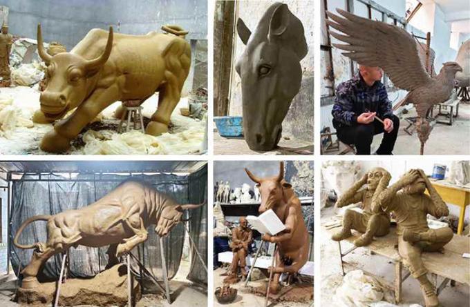 Escultura al aire libre de tamaño natural del metal de la fábrica de la estatua animal de bronce de encargo del arte