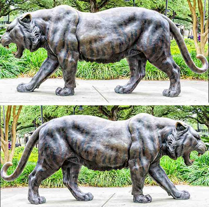 Tiger Statue Outdoor Bronze Sculpture de bronce de tamaño natural antiguo realista