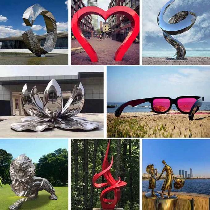 Ajardinando la escultura roja acabada decoración de Art Outdoor Lawn Ornament Metal del parque moderno en venta