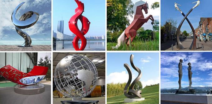 Ajardinando la escultura roja acabada decoración de Art Outdoor Lawn Ornament Metal del parque moderno en venta