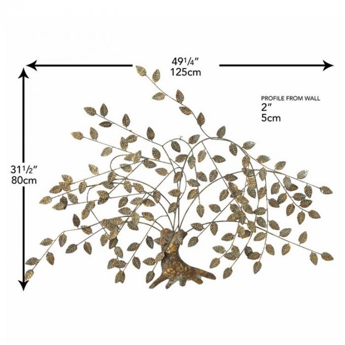 Decoración de oro nórdica de alta calidad de la pared de la forma del árbol de la decoración 2022 caseros modernos para el hogar