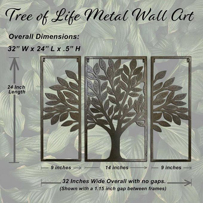 Árbol casero de la pantalla del corte del laser de la decoración de la pared de la vida Art Iron Wall Decor