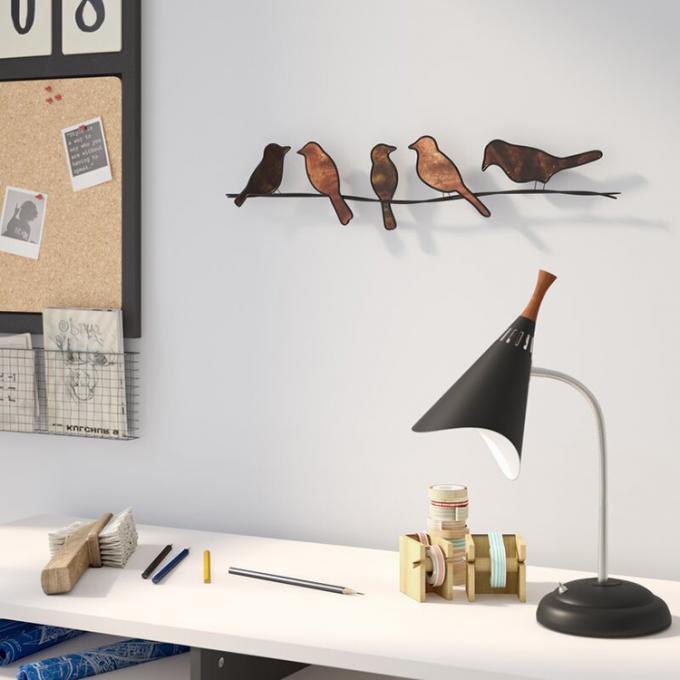 Decoración contemporánea de la pared de Art Birds On Wire Metal para las decoraciones interiores y al aire libre